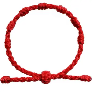 7-Knot Kabbalah Red String Protection Bracelet, Amulet for Newborns & Adults, Birthday Baptism Gift for Baby Boys & Girls