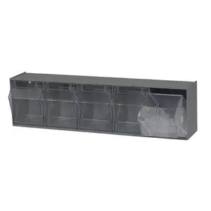 212 MAIN Quantum Storage QTB305GY Durable Plastic Tip-Out Organiser Bins, Gray - 5.25x23.62x6.5 in. Wall Mount Home Storage Holders & Racks
