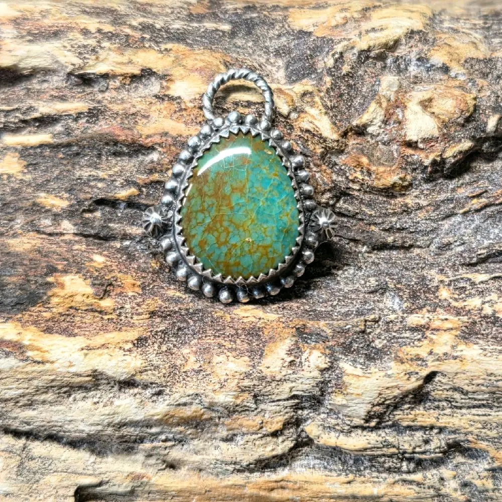 Sterling Silver Handmade Turquoise Charm