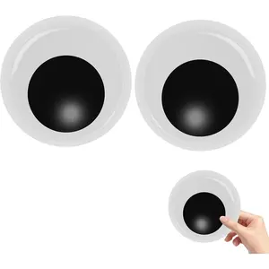 7 Inches Googly Eyes Self Adhesive, 2 PCS Black White Large Big Giant Wiggle Eyes for Crafts DIY Supplies Pranks Doll Decor Accessories Contacts Eyeballs Plastic Wiggly Fake Eye Wall Decorations