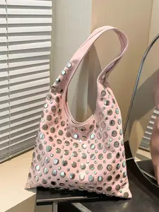 Women's Fashionable Studded Decorated Shoulder Bag, Casual Versatile Crossbody Bag for Daily Used, Trendy High-quality Daily Commuting Bag, Elegant Bags