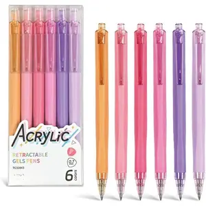6 count  Gel Pens- 0.7mm Fine Point Multicolor Ink Pens,Smooth Writing Retractable Pens for Colored Writing and Sketching