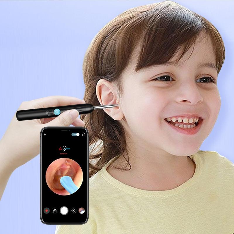 1080P Ear Wax Removal Kit with Camera & 6 LED Lights 8 Ear Picks Compatible with iPhone Android iPad Black Ear Care Solution