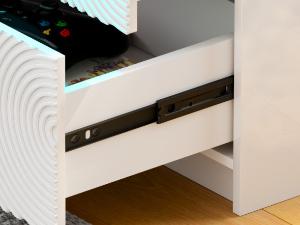 FREDEES LED Nightstand - with RGB Light, Night Stand with a Lockable Hidden Drawer and 2 Drawer, Smart Bedside Table with Auto Sensor, USB&Type-C for Bedroom, Modern Sofa End Table