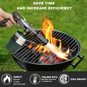 POWERFUL Cooking PropaneSearing Torch, with Adjustable Flame - Ergonomic 13" Flamethrower BlowTorch, KitchenCulinary Torch Campfire Starter, Grilling And BBQ Tool ForSteak Bakeware Charcoal (Tank Not Included)