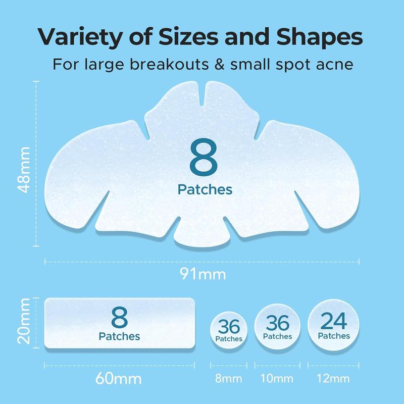 TKTK Hydrocolloid Nose Patches, XL Nose Pore Strips 91 x 48 mm, Large Hydrocolloid Acne Pimple Patches for Face, Cover Zit Blemishes & Absorb Oil (Nose Contoured, Strip, Dots 5 Sizes 112 Count) acne clearing products #TikTokShopBlackFriday