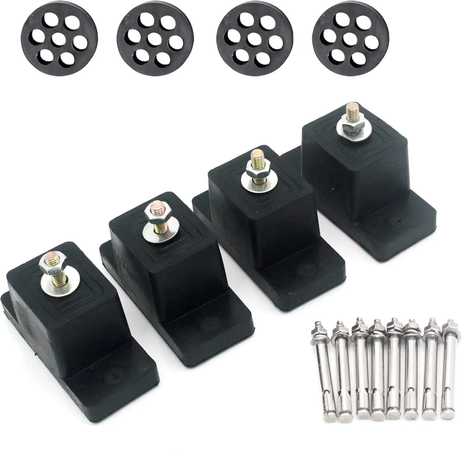 Anti Vibration Pads Rubber Conditioner Vibration Isolator for Outdoor Mini Split Ground Stand Wall Mounting Bracket Ac Condenser Shock Absorbing Pad Damping Block Air Compressor Feet