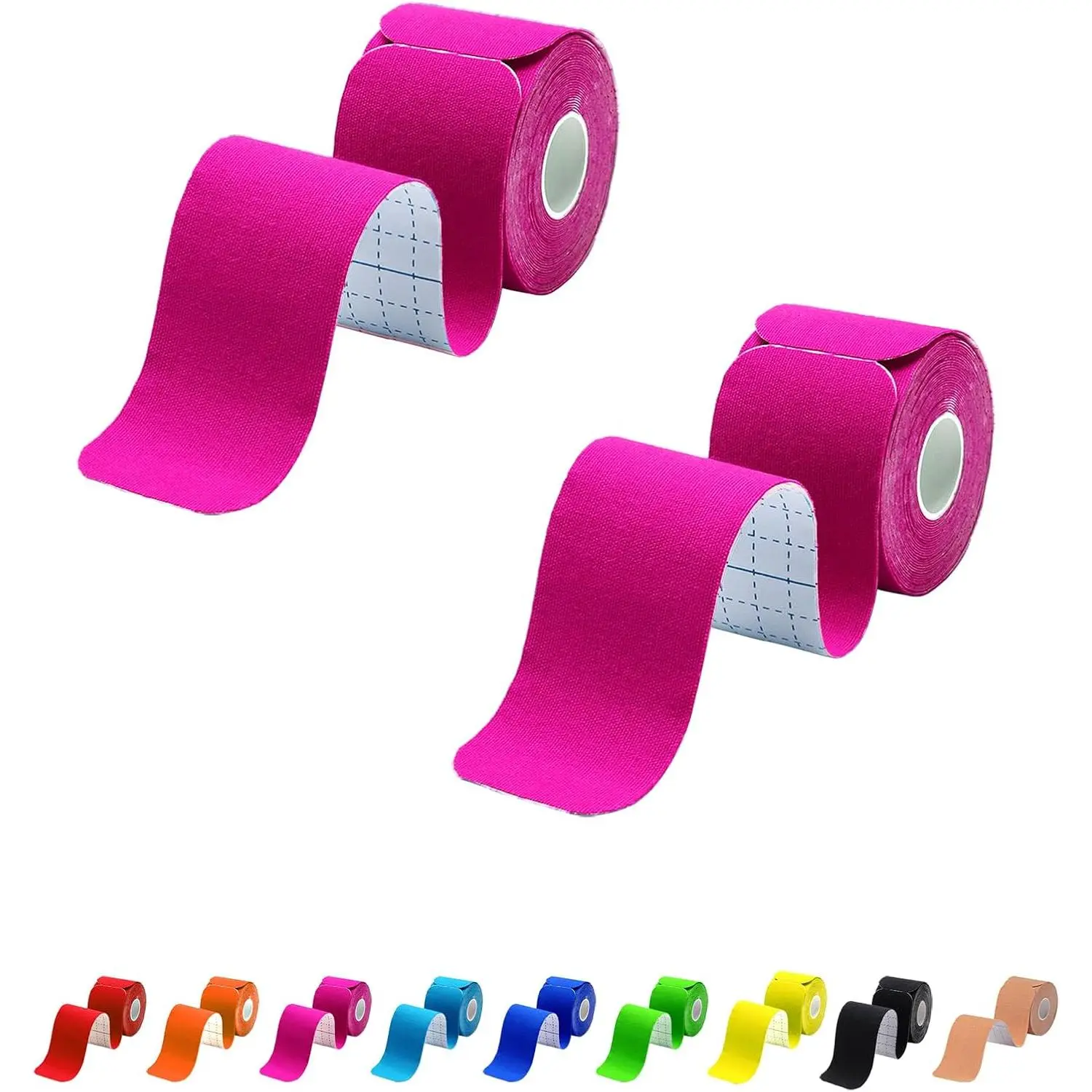 Kinesiology Tape Precut 2 Rolls Pack, Athletic Tape for Muscle Joints Support, 40 Strips for Knee Ankle Shoulder Back, Latex Free and Water Resistant, Pink