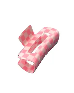 Checkered Claw Clip - Pink