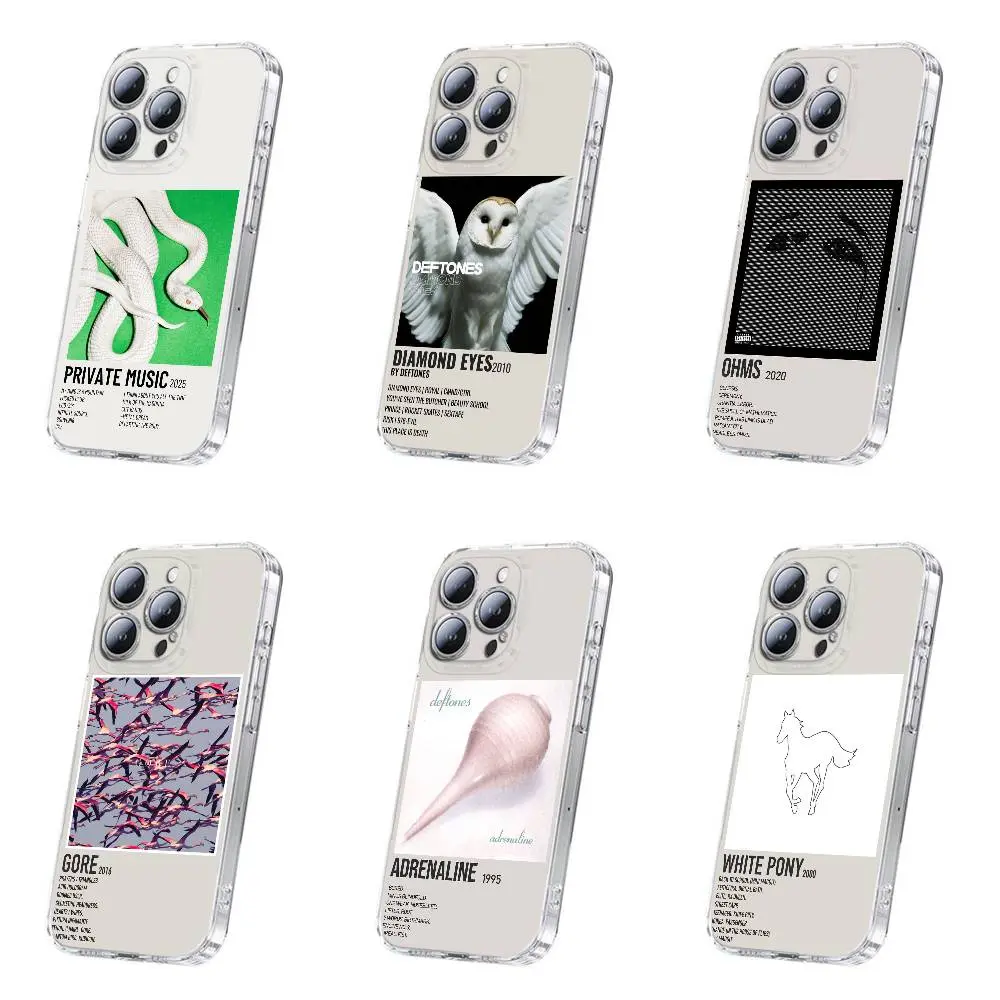 Deftones Private Music Ohms Gore Phone Cases For iPhone 17 Promax Pro Air 16 Plus 15 14 13 12 11 Transparent Shockproof Protective Cover