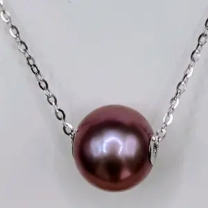Moonlit Tide Pearl Necklace - Elegant Single Pearl on Silver Chain for Women's Jewelry