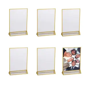 Bulk Clear Table Frames with Gold Trim - 6 Pc.
