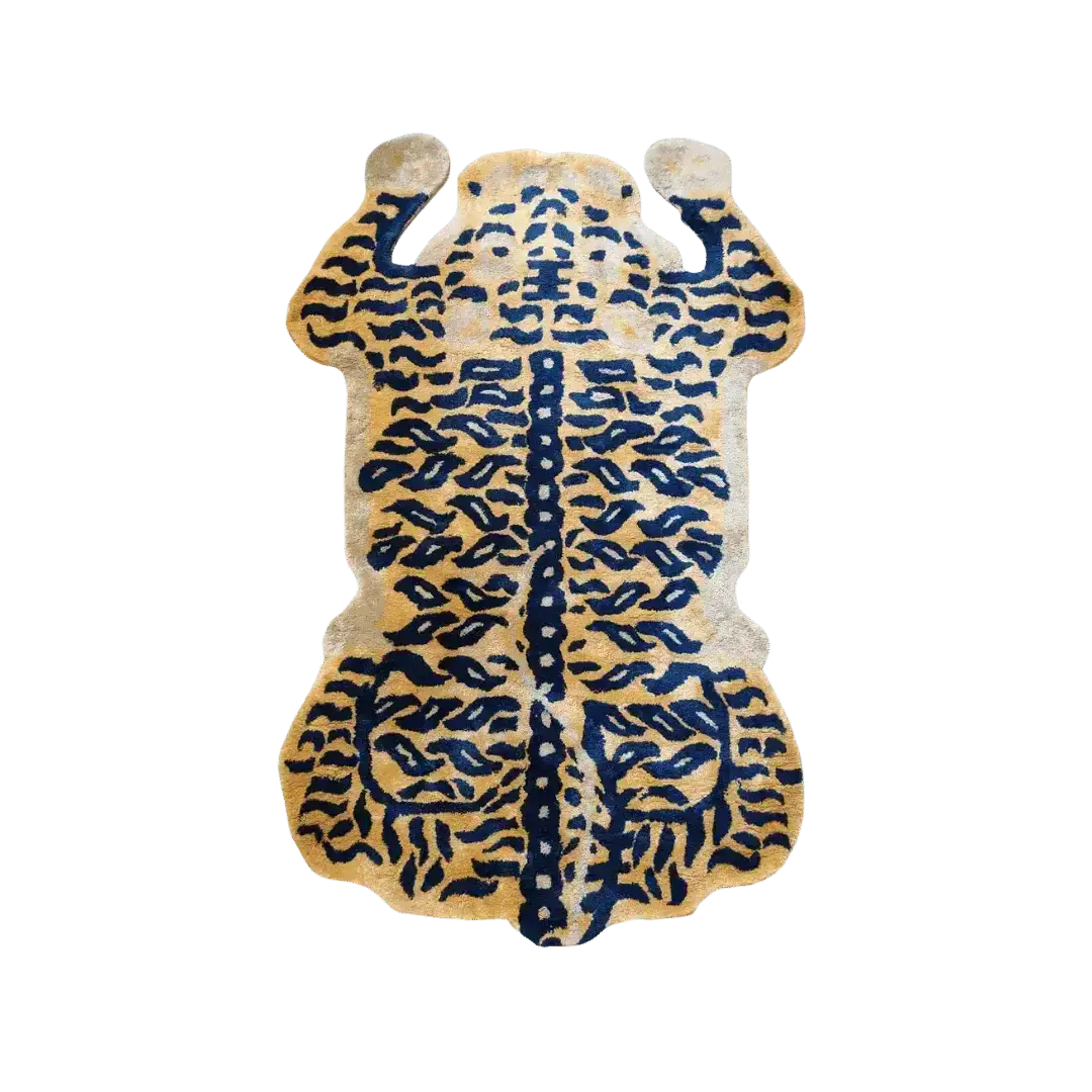 Authentic Tibetan Tiger Hand Tufted Wool Rug