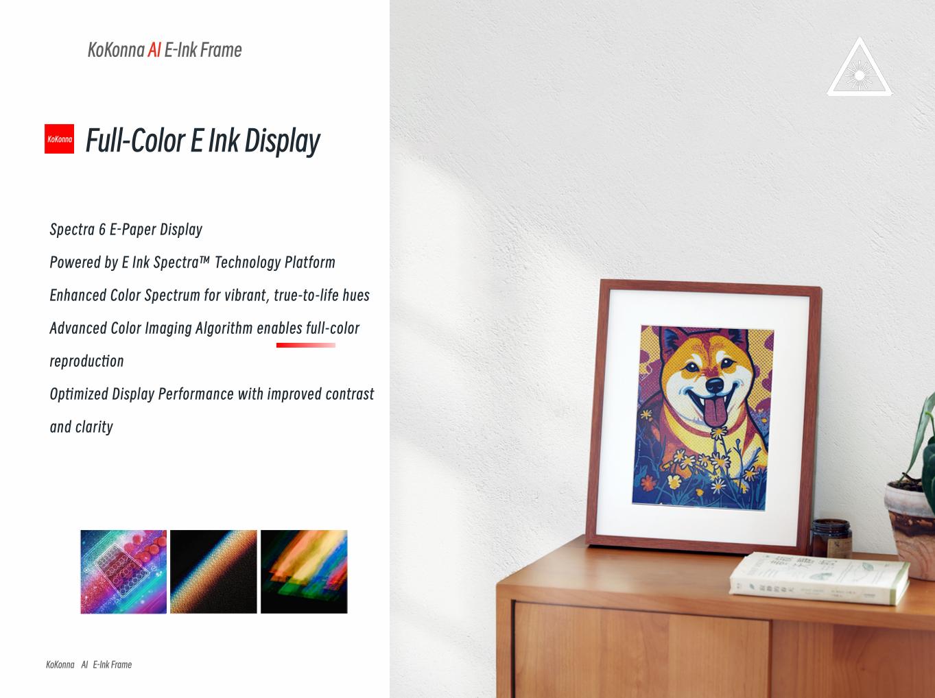 【kokonna】4" E-Ink Photo Frame | AI Art Creaation & Remote App Upload | Solid Walnut Wood | 5-mouth Battery Life | Zero Glare Smart Digital Desk Decor