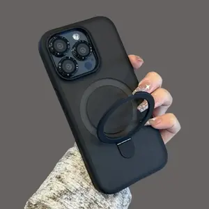 Magnetic Ring Holder Phone Cases for iPhone 17 16 15 14 13 12 11Pro Max Series, Durable Shockproof Protective Covers with Built-in Kickstand, Wireless Charging Compatible Protection Casing for iphone 17 Pro Max