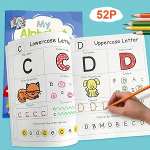 My Alphabet Practice Book, Capital & Small Letters Tracing Coloring Book with Guide, Preschool Learning Tool for Kids Aged 3+, Lettering