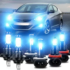 XWQHJW For Hyundai Elantra 2013-2016 LED Headlight High/Low Beam +Fog Light Combo Bulbs 6PCS Auto Automotive