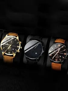 3-piece watch set, men's exquisite versatile watch, fashionable quartz watch, simple temperament watch set, High End Watch