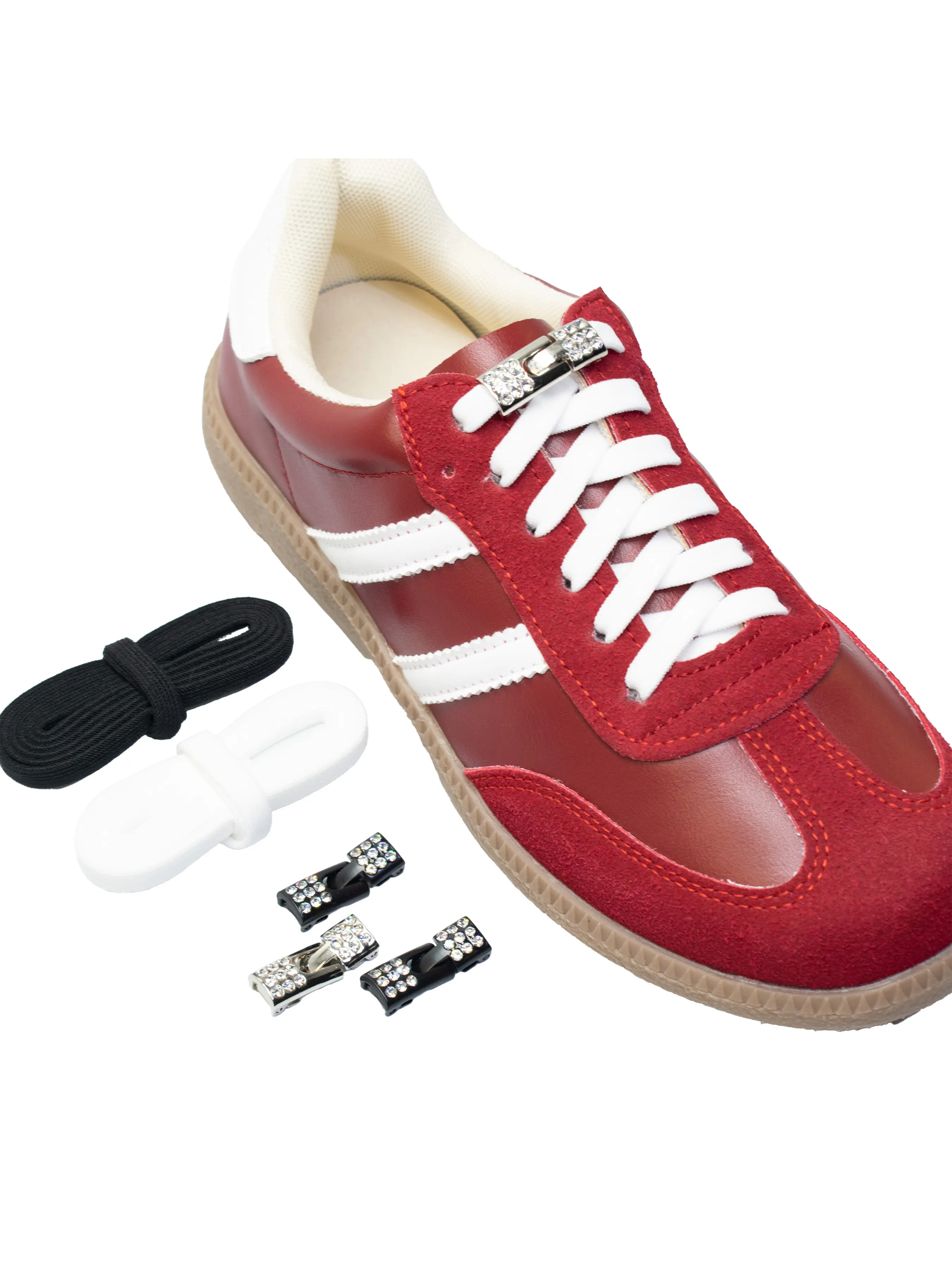 Silver Color Shoe Laces Buckle Set, No Tie Press Stud Shoelace Clips, Hook Design, Easy Fastening, Unisex Footwear Accessory