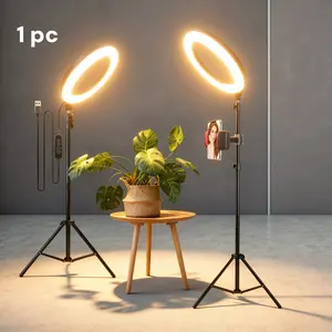 12 Inch Selfie Ring Light with 63 Inch Tall Tripod Stand and Phone Holder, Bright LED Circle Light for Makeup and Video Recording, Adjustable Lighting for TikTok Vlog and YouTube Live Streaming, Easy to Use for All Phones and Cameras