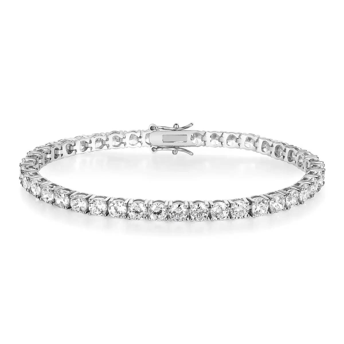 3MM full diamond moissanite bracelet for women, 7.1-inch tennis chain, light luxury, niche, high-end design jewelry