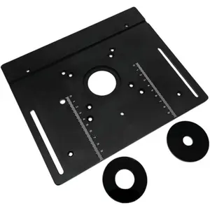Aluminum Alloy Router Table Insert Plate Aluminum Alloy Router Table Panel Router Templates Micro Panel Backing Push Ruler with Angle for Woodworking