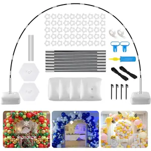 Black Balloon Arch Stand Kit, Balloon Arch Stands for Arbors, Balloons Arch Kit with Base Backdrop for Birthday Wedding Baby Shower Graduation Arbors Photo
