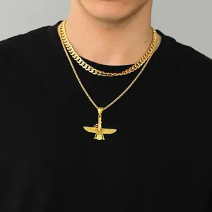 U7 Farvahar Pendant Chain Necklace for Men Women
