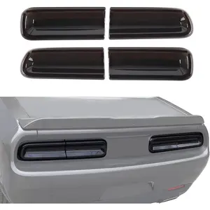 Smoked Tail Light Covers Rear Light Guards Exterior Accessories Compatible with Dodge Challenger 2015-2023