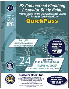 P2 Commercial Plumbing Inspector QuickPass Study Guide Based On 2024 IPC & 2024 IFGC