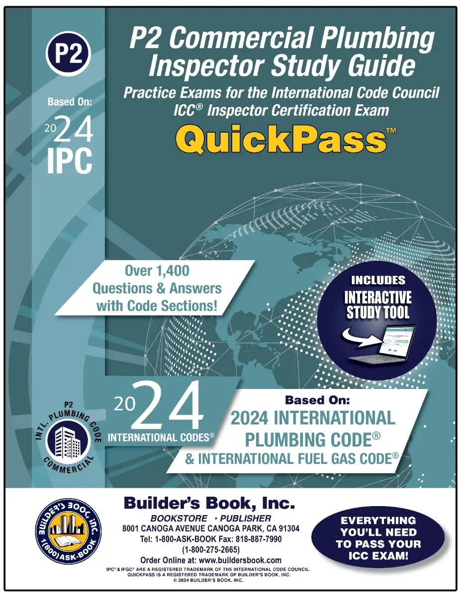 P2 Commercial Plumbing Inspector QuickPass Study Guide Based On 2024 IPC & 2024 IFGC