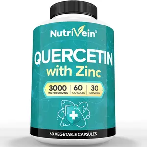 Nutrivein Zinc Quercetin Combined Supplement, 800mg Quercetin + Zinc, 60 Capsules, 30 Day Supply