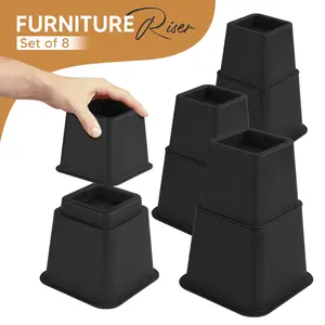 Utopia Bedding Adjustable Bed Risers 3, 5, 8 Inch – Heavy Duty Set of 4 for Bed, Couch, Desk – Supports 1300 lbs – Under Bed Storage Utopia Bedding Adjustable Bed Risers 3, 5, 8 Inch – Heavy Duty Set of 4 for Bed, Couch, Desk – Supports 1300 lbs – Under Bed Storage