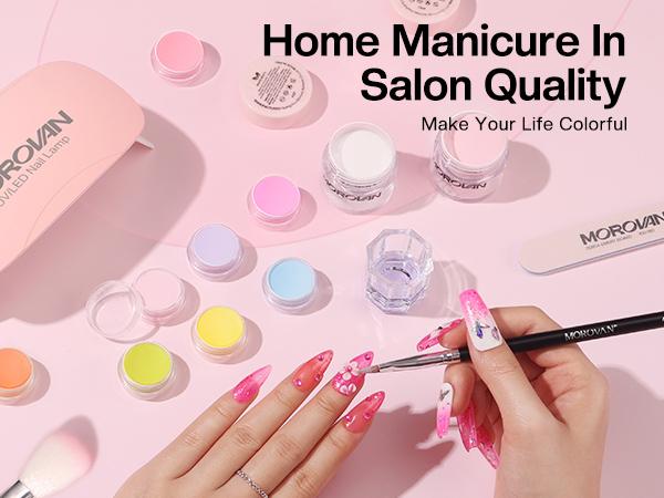 MOROVAN Blossom Series Acrylic Nail Kit: Everything You Need for Professional Nails, with Nail Charms for Beginners & Complete Supplies