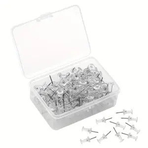 Plastic Head Push Pin (35pcs/box), Multifunctional Transparent Push Pin, Multipurpose Fastener for Office, Crafts and Organizing