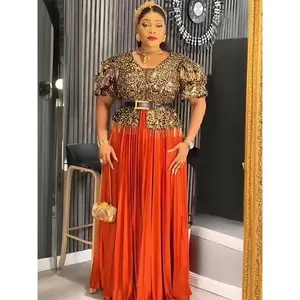 Elegant African Dresses for Women Luxury Sequin Evening Party Long Dress Plus Size Turkey Wedding Gown 2025 Ladies Clothing