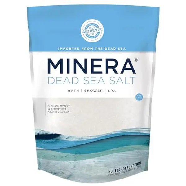 Minera Fine Grain Dead Sea Salt for Bath & Soaking – 2 lbs, Fast-Dissolving, Pure & Natural, Unscented, Skin-Nourishing Sea Salt