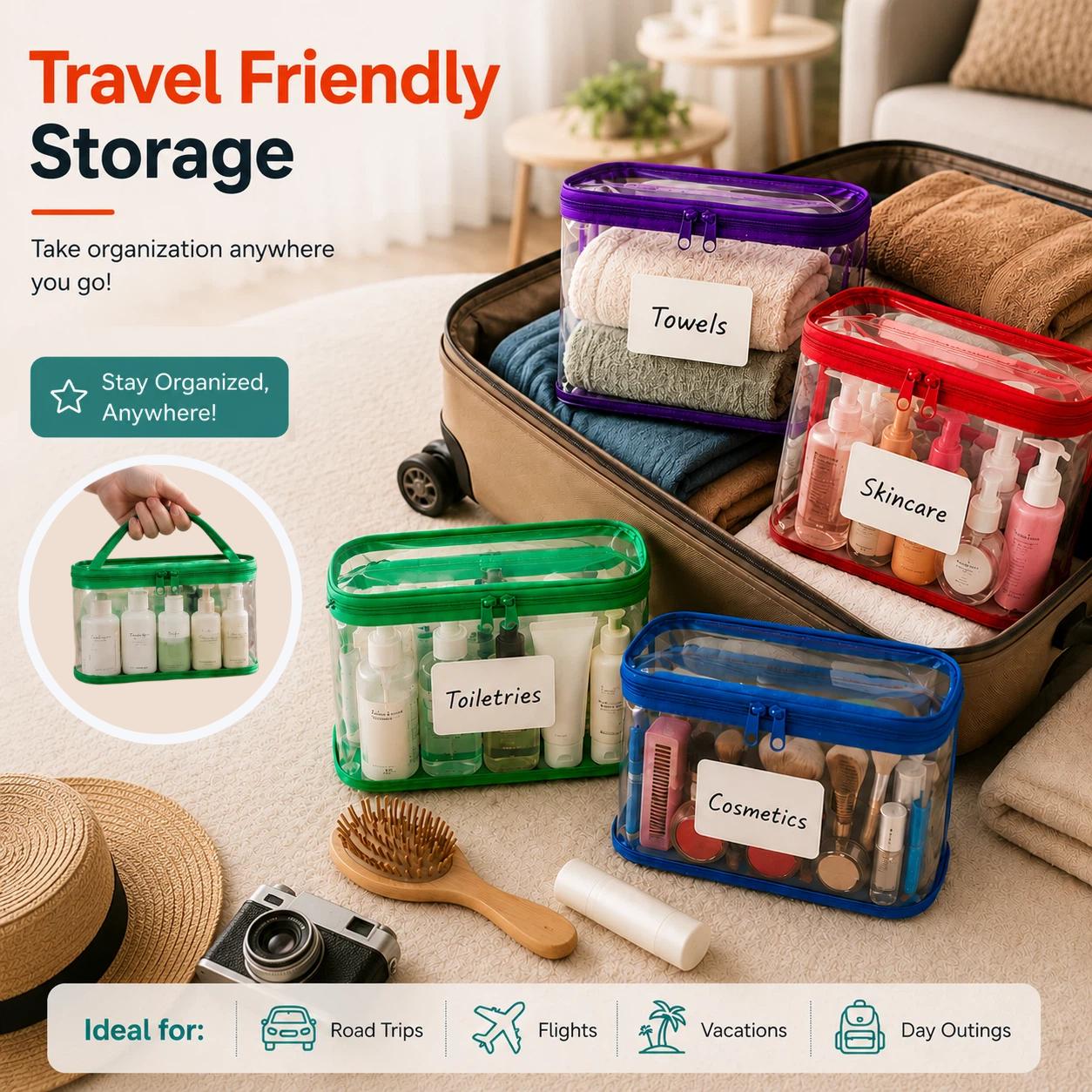 6-Pack Colorful Toy Storage Bags with Labels and Marker, Clear Waterproof PVC Organizer Bags for Building Blocks, Puzzles, Kids’ Crafts 6-Pack Colorful Toy Storage Bags with Labels and Marker, Clear Waterproof PVC Organizer Bags for Building Blocks, Puzzles, Kids’ Crafts