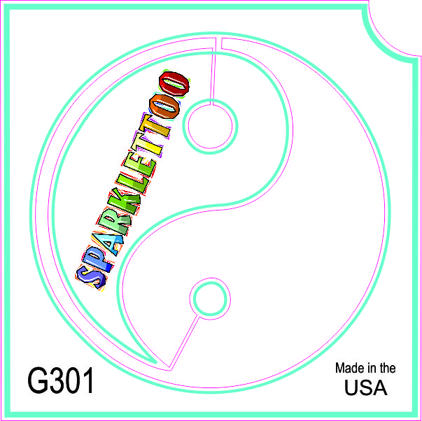 212 MAIN Ruby Red Sparkle Glitter Tattoo Stencils - G301 3-Ply Ying Yang Design (1.5x2.3x2.3 in), FDA Safe, 100-Pack for Men's Special Occasion Costumes & Accessories, Pack Of 100