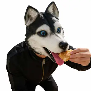 Latex Animal Mask, Cute Husky Head Cover, Holiday Party Costumes Props Men's Accessories,Cute Husky Latex Animal Mask  cosplay Party Prop  Halloween Mask  ,Party Mask