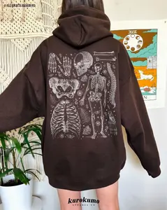 Vintage Skeleton Hoodie RAD Xray Tech Anatomy Sweatshirt Human Bones Graphic Hoodie Dark Academia Science Hoodie Goblincore Botanical Hoodie