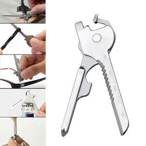 6 in 1 Multi-Function Pocket Tool Keychain, Portable EDC Keychain Pendant, Pocket Hand Tool with Bottle Opener, Screwdrivers, Ruler, Knife & Rope Cutter,  Pocket Tool for Outdoor & Daily Use