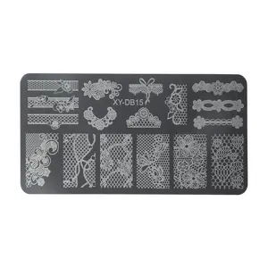 VOCOSTE Nail Art Accessories Multiple Patterns Nail Art Stamp for Women, XY-DB15 Silver Tone 1 Pc