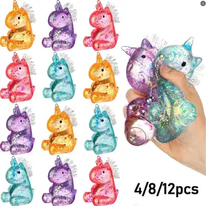 12 PCS Unicorn Maltose Fidget Toy Random Color, Sensory Stress Relief Soft Ball for Adults & Kids, Party Favor Prank Squeeze Toy, Anti-Anxiety Hand Pressure Reliever, Squishies