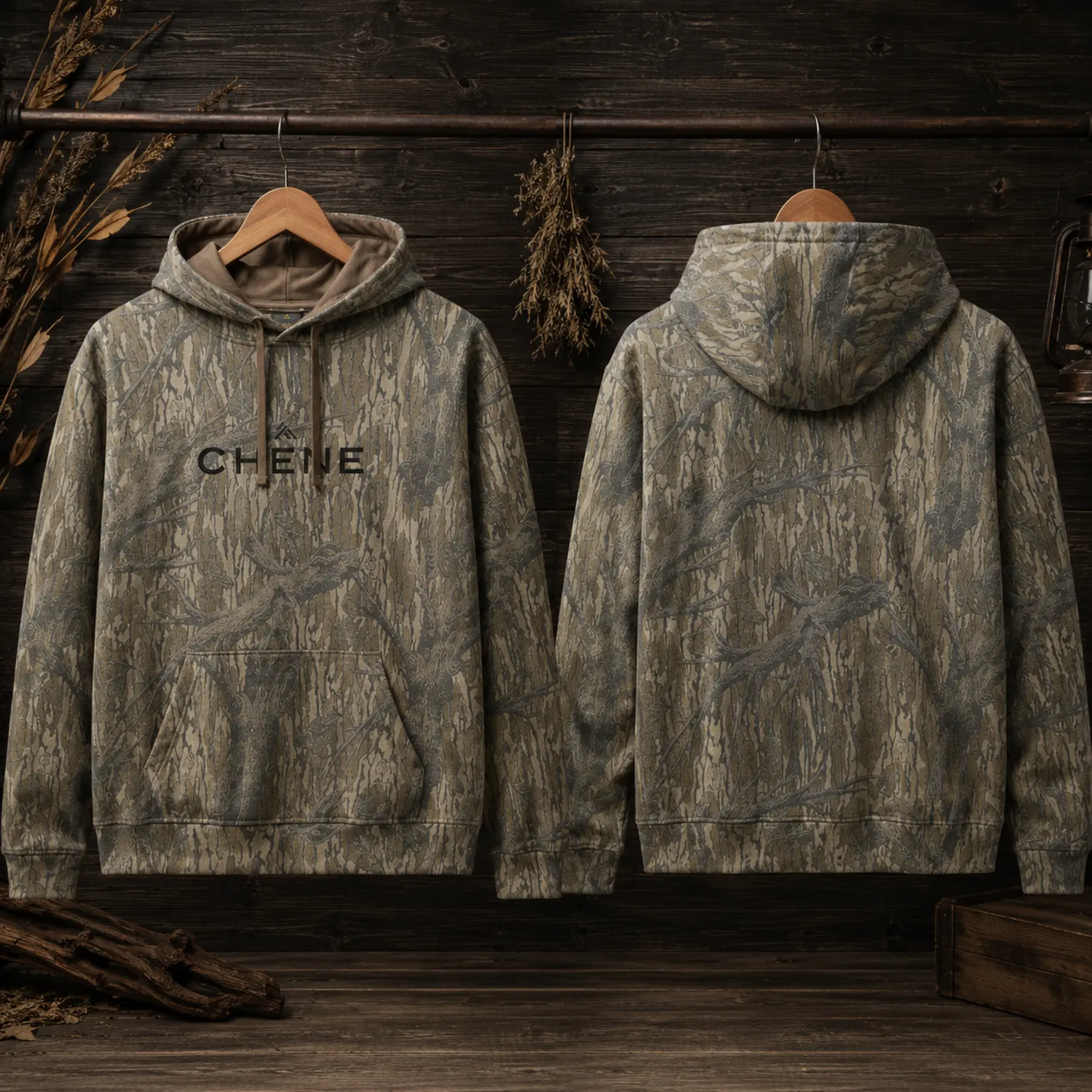 Mossy Oak Original Treestand CHENE Washed Out Camo Logo Hoodie Sweater Outdoor Hunting Pullover Soft Durable Camouflage Sweatshirt Gift for Men - Menswear
