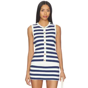 Show Me Your Mumu Devin Tank in Navy Stripe Delight Knit