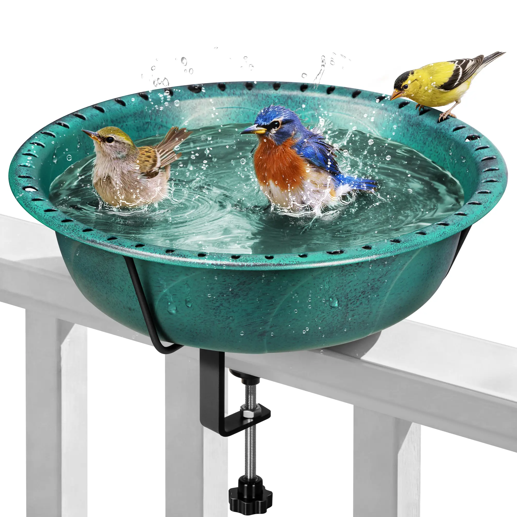 Green Bird Bath