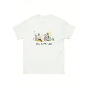 Cotton Humorous T Shirt Featuring New York City Icon for City Enthusiasts Perfect for Summer