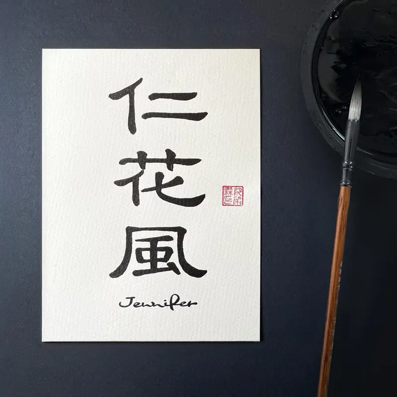 Custom Japanese Calligraphy Name Art – Personalized Kanji, Handwritten in Traditional Shodo , Zen Wall Decor, Unique Japanese Name  Gift