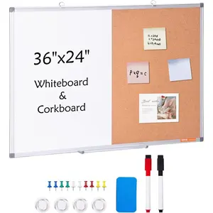 VEVOR 48x 36 Whiteboard Cork Board Combo with Aluminum Frame - 2 - in - 1 Magnetic Dry Erase Bulletin Board for Wall Mount - Ideal for School, Home, OfficeVEVOR Super Brand Day